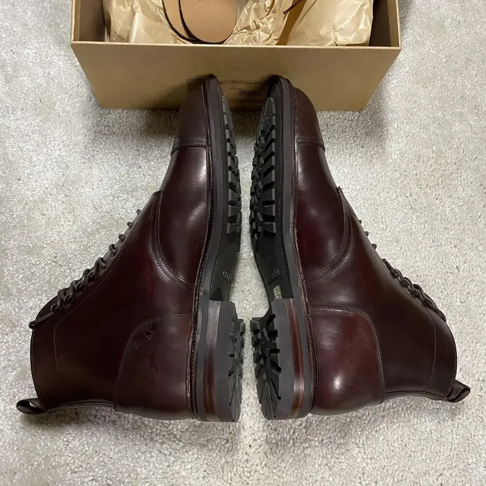 Meermin Boots Mens 10.5E Brown Shell Cordovan Cap Toe City Lug 116210 Ivy Prep